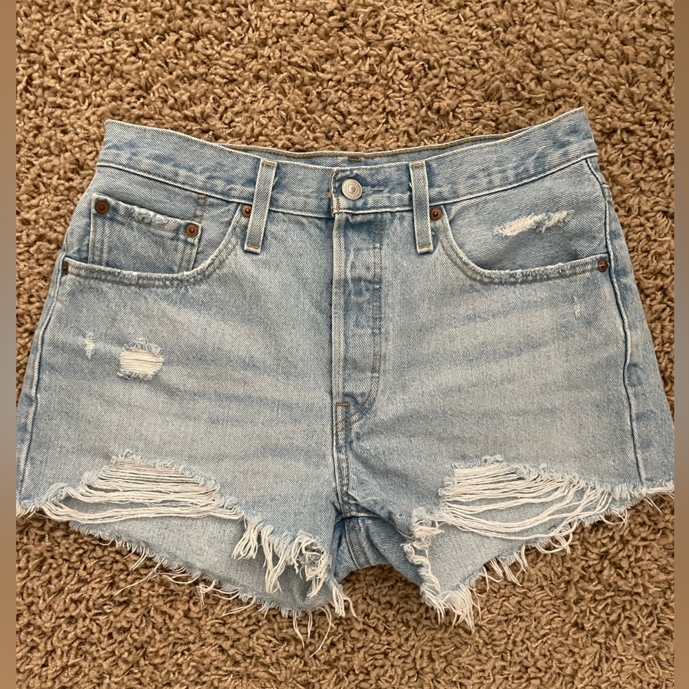 Levi’s 501 Cotton High Rise Denim Shorts